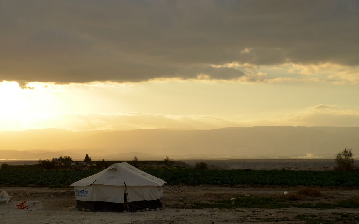 This small camp is one of 45 tented settlements where Oxfam works in the Jordan Valley, providing water filters and hygiene kit to refugee families. Photo: F. Muath/Oxfam