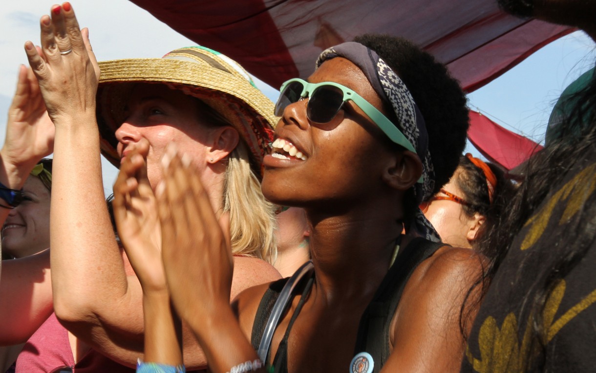 Music fans at the Bonnaroo Music and Arts Festival in June 2014. Oxfam's team at Bonnaroo reached out to more than 4,500 fans during the multi-day event. Photo: Coco McCabe/Oxfam America