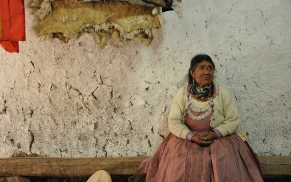Josefa Zambrano (pictured) and her husband Augustin are subsistence farmers in Bajo Porcón, Peru in the Andes Mountains. She is pictured here in her barn. The Yanacocha gold mine is currently operating nearby above the city of Cajamarca, and farmers have taken action to try to protect Cerro Quilish, a small mountain that comprises the top of the watershed that supplies the Zambranos' farm and many others. Photo: Jessica Erickson / Oxfam America (Read more here: http://bit.ly/1kFXpF8.)