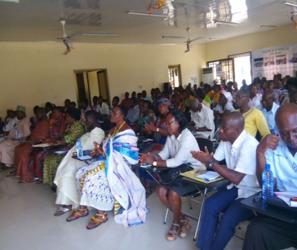 A section of traditional leaders and their citizens at the People’s Forum in Shama District. Photo: Solomon Ampofo, FON